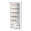 Toulouse White Painted Tall Fully Assembled Bookcase 2 Drawers - 20% Off Discount Code FLASH - 11