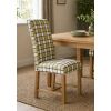 Harrogate Check Green Herringbone Fabric Dining Chair Oak Legs - SUMMER SALE - 2