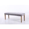 Highgrove Grey Velvet Fabric Studded Medium Oak Dining Bench - REDUCED TO CLEAR - 6 Highgrove Grey Velvet Fabric Studded Medium Oak Dining Bench - REDUCED TO CLEAR - 6