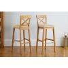 Java Cross Cream Leather Oak Kitchen Stool - £20 OFF FLASH SALE - 2 Java Cross Cream Leather Oak Kitchen Stool - £20 OFF FLASH SALE - 2