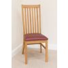 Solid Oak Red Leather Lichfield Assembled Dining Chair - 10% OFF SUMMER SALE - 12