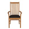 Lichfield Black Leather Carver Oak Dining Chair - £20 OFF SUMMER SALE - 4