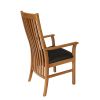 Lichfield Black Leather Carver Oak Dining Chair - £20 OFF SUMMER SALE - 7