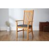 Lichfield Black Leather Carver Oak Dining Chair - £20 OFF SUMMER SALE - 2