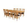 Lichfield Double Extending 240cm Oak Table 8 Chelsea Brown Leather Oak Chairs Set - SUMMER SALE - 4 Lichfield Double Extending 240cm Oak Table 8 Chelsea Brown Leather Oak Chairs Set - SUMMER SALE - 4