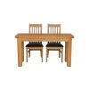 Lichfield 140cm Narrow Flip Top Extending Oak Table 2 Chelsea Brown Leather Chairs Set - SUMMER SALE - 4