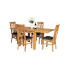 Lichfield 90cm to 180cm Flip Top Extending Table 4 Chelsea Brown Leather Chairs Set - SUMMER SALE - 2