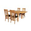 Lichfield 90cm to 180cm Flip Top Extending Table 4 Chelsea Brown Leather Chairs Set - SUMMER SALE - 4