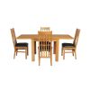 Lichfield 90cm to 180cm Flip Top Extending Table 4 Chelsea Brown Leather Chairs Set - SUMMER SALE - 5
