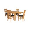 Lichfield 90cm to 180cm Flip Top Extending Table 4 Chelsea Brown Leather Chairs Set - SUMMER SALE - 6