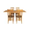 Lichfield 90cm to 180cm Flip Top Extending Table 4 Chelsea Brown Leather Chairs Set - SUMMER SALE - 7