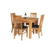 Lichfield 90cm to 180cm Flip Top Extending Table 4 Chelsea Brown Leather Chairs Set - SUMMER SALE - 8