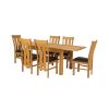 Lichfield 210cm Double Extending Table 6 Churchill Brown Leather Chair Set - SUMMER SALE - 2 Lichfield 210cm Double Extending Table 6 Churchill Brown Leather Chair Set - SUMMER SALE - 2