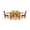 Lichfield 210cm Double Extending Table 6 Churchill Brown Leather Chair Set - SUMMER SALE - 4 Lichfield 210cm Double Extending Table 6 Churchill Brown Leather Chair Set - SUMMER SALE - 4