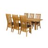 Lichfield 210cm Double Extending Table 6 Lichfield Brown Leather Chair Set - 3 Lichfield 210cm Double Extending Table 6 Lichfield Brown Leather Chair Set - 3