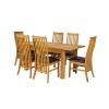 Lichfield 210cm Double Extending Table 6 Lichfield Brown Leather Chair Set - 5 Lichfield 210cm Double Extending Table 6 Lichfield Brown Leather Chair Set - 5