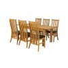 Lichfield 210cm Double Extending Table 6 Lichfield Brown Leather Chair Set - 6 Lichfield 210cm Double Extending Table 6 Lichfield Brown Leather Chair Set - 6