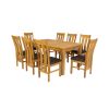 Lichfield 240cm Double Extending Table 8 Churchill Brown Leather Chair Set - 9