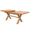 Provence 1.6m to 2.0m Extending  Cross Leg Oak Dining Table - 20% Off Discount Code FLASH - 6