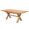 Provence 1.6m to 2.0m Extending  Cross Leg Oak Dining Table - 20% Off Discount Code FLASH - 7