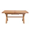 Provence 1.6m to 2.0m Extending  Cross Leg Oak Dining Table - 20% Off Discount Code FLASH - 8