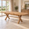 Provence 180cm-280cm Cross Leg Oak Extending Dining Table with Rounded Corners - £100 OFF AUTUMN SALE - 8 Provence 180cm-280cm Cross Leg Oak Extending Dining Table with Rounded Corners - £100 OFF AUTUMN SALE - 8