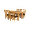 Riga 140cm Oak Table 6 Churchill Brown Leather Oak Chair Set - 2 Riga 140cm Oak Table 6 Churchill Brown Leather Oak Chair Set - 2