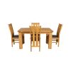 Riga 140cm Oak Table 6 Churchill Brown Leather Oak Chair Set - 4 Riga 140cm Oak Table 6 Churchill Brown Leather Oak Chair Set - 4