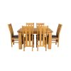 Riga 140cm Oak Table 6 Churchill Brown Leather Oak Chair Set - 5 Riga 140cm Oak Table 6 Churchill Brown Leather Oak Chair Set - 5