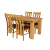 Riga 140cm Oak Table 6 Churchill Brown Leather Oak Chair Set - 7 Riga 140cm Oak Table 6 Churchill Brown Leather Oak Chair Set - 7