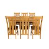 Riga 140cm Oak Table 6 Churchill Brown Leather Oak Chair Set - 8 Riga 140cm Oak Table 6 Churchill Brown Leather Oak Chair Set - 8