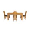 Riga 180cm Oak Table 8 Churchill Brown Leather Oak Chair Set - 5 Riga 180cm Oak Table 8 Churchill Brown Leather Oak Chair Set - 5