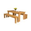 Riga 180cm Oak Table 2 Cambridge 180cm Bench Set - 2 Riga 180cm Oak Table 2 Cambridge 180cm Bench Set - 2