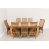 Riga 1.8m Oak Dining Table 8 Lichfield Brown Leather Chairs Set - 3 Riga 1.8m Oak Dining Table 8 Lichfield Brown Leather Chairs Set - 3