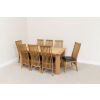 Riga 1.8m Oak Dining Table 8 Lichfield Brown Leather Chairs Set - 6 Riga 1.8m Oak Dining Table 8 Lichfield Brown Leather Chairs Set - 6
