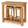 Tutbury Oak Breakfast Console Table and 2 Refectory Wooden Bar Stools - AUTUMN MEGA DEAL - 3