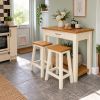 Tutbury Cream Painted Oak Breakfast Bar Table - 10% OFF AUTUMN SALE - 3