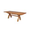180cm to 230cm Country Oak Cross Leg Extending Table - 20% Off Discount Code FLASH - 13