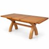 180cm to 230cm Country Oak Cross Leg Extending Table - £100 OFF AUTUMN SALE - 5