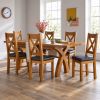 180cm to 230cm Country Oak Cross Leg Extending Table - £100 OFF AUTUMN SALE - 3