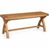 Country Oak 1.2m Cross Leg Dining Bench - £50 OFF FLASH SALE - 3 Country Oak 1.2m Cross Leg Dining Bench - £50 OFF FLASH SALE - 3