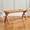 Country Oak 1.2m Cross Leg Dining Bench - £50 OFF FLASH SALE - 2 Country Oak 1.2m Cross Leg Dining Bench - £50 OFF FLASH SALE - 2