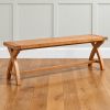 Country Oak 1.6m Cross Leg Dining Bench - £50 OFF FLASH SALE - 2 Country Oak 1.6m Cross Leg Dining Bench - £50 OFF FLASH SALE - 2