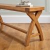 Country Oak 1.6m Cross Leg Dining Bench - £50 OFF FLASH SALE - 3 Country Oak 1.6m Cross Leg Dining Bench - £50 OFF FLASH SALE - 3
