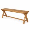 Country Oak 1.6m Cross Leg Dining Bench - £50 OFF FLASH SALE - 4 Country Oak 1.6m Cross Leg Dining Bench - £50 OFF FLASH SALE - 4