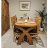 130cm to 180cm Country Oak X Leg Butterfly Extending Table Oval Corners - 20% Off Discount Code FLASH - 3