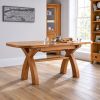 Country Oak 130cm to 180cm Cross Leg Butterfly Extending Table - Rounded Corners - £50 OFF AUTUMN SALE - 3 Country Oak 130cm to 180cm Cross Leg Butterfly Extending Table - Rounded Corners - £50 OFF AUTUMN SALE - 3