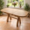 Country Oak 130cm to 180cm Cross Leg Butterfly Extending Table - Rounded Corners - £50 OFF AUTUMN SALE - 4 Country Oak 130cm to 180cm Cross Leg Butterfly Extending Table - Rounded Corners - £50 OFF AUTUMN SALE - 4
