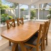 Country Oak 130cm to 180cm Cross Leg Butterfly Extending Table - Rounded Corners - £50 OFF AUTUMN SALE - 5 Country Oak 130cm to 180cm Cross Leg Butterfly Extending Table - Rounded Corners - £50 OFF AUTUMN SALE - 5