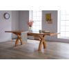 Country Oak 2.8m X Leg Double Extending Large Dining Table - 20% Off Discount Code FLASH - 2